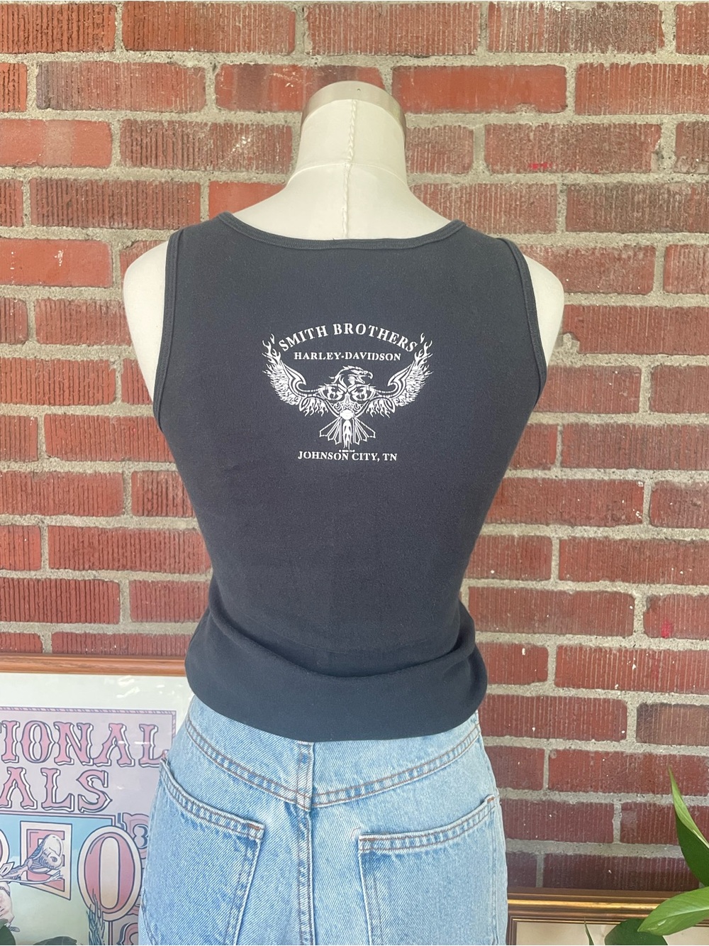 SOLD Harley-Davidson Black Tank with Red & White Graphic - Picture 2 of 4